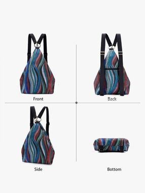 Black Butterfly premium sling backpack in multi